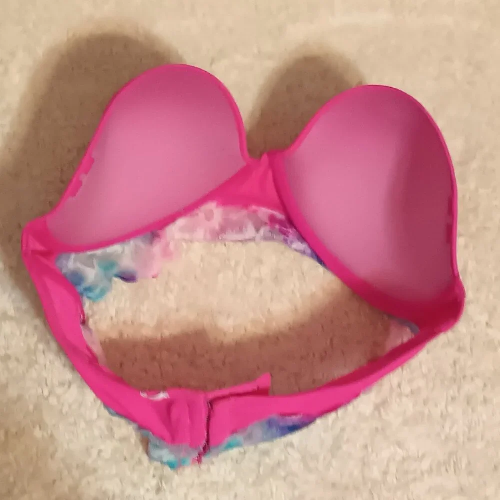 VGUC ~Victoria's Secret PINK Lined Underwire Strapless Bra with Lace (Size: 36C) - Picture 5 of 8